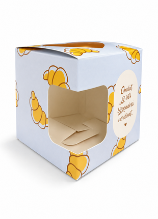 Croissant Love Mokkendoosje – Lichtblauw Cadeaudoosje voor Mok