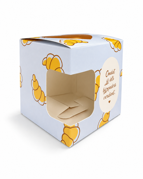 Croissant Love Mokkendoosje – Lichtblauw Cadeaudoosje voor Mok