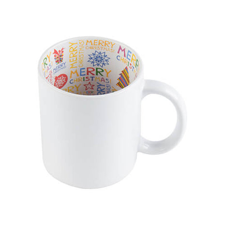 Kerstmok 330 ml met Vrolijk Kerstinterieur – Witte Keramische Mok voor Sublimatie