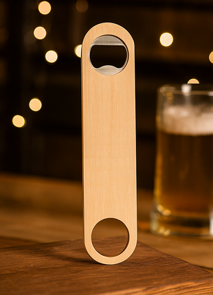 flesopener sublimatie hout rvs gepersonaliseerde bieropener