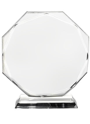 foto kristal hexagon met standaard gepersonaliseerd cadeau
