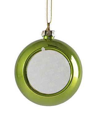 Glanzende Plastic Kerstbal Ø 8 cm voor Sublimatie – Lichtgroen