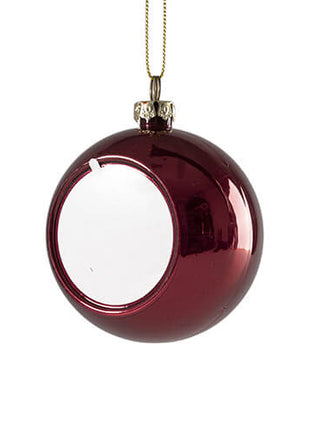 Glanzende Plastic Kerstbal Ø 8 cm voor Sublimatie – Rood