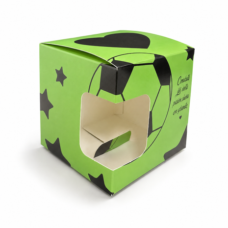 Groene Voetbal Mokkendoosje – Cadeaudoosje voor Mok