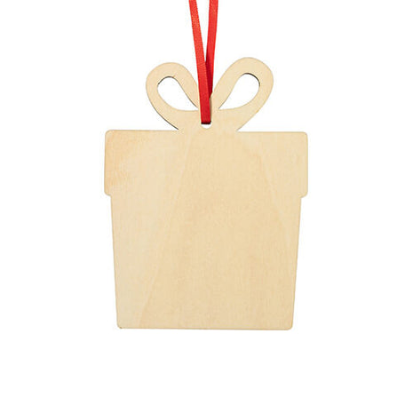 Houten Kerstboomhanger in Geschenk Vorm voor Sublimatie