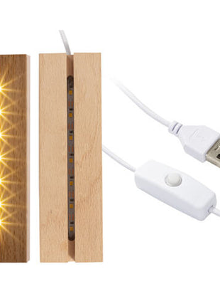 houten led lampvoet met gleuf voor acryl sublimatie plaat
