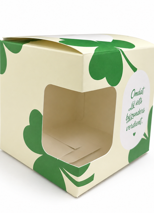 Klavertje Vier Mokkendoosje – Groen Cadeaudoosje voor Mok