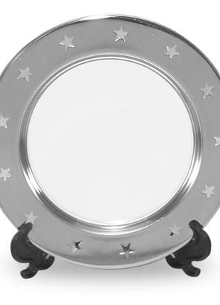 metalen bord 15 cm sublimatie met standaard zilver