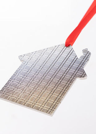 Metalen Kerstboomhanger Huis voor Sublimatie – Rood en Wit