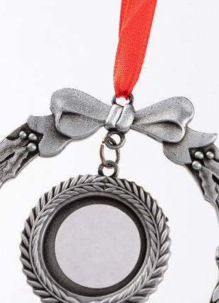 Metalen Kerstboomhanger Krans voor Sublimatie – Zilverkleurig