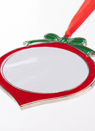 Metalen Kerstboomhanger Ovaal voor Sublimatie – Rood en Groen