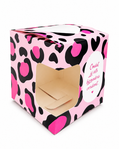 Roze Panterprint Mokkendoosje – Cadeaudoosje voor Mok