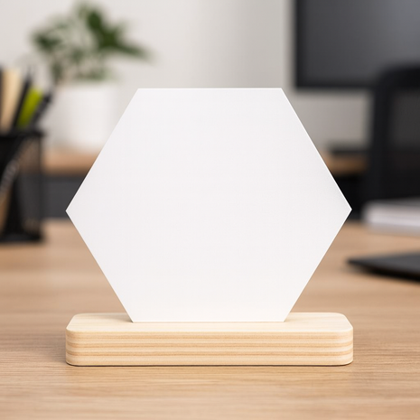 plankje met mdf sublimatie hexagon houten decoratie blanco