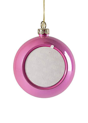 Plastic Glitter Kerstbal Ø 8 cm voor Sublimatie – Roze