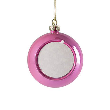 Plastic Glitter Kerstbal Ø 8 cm voor Sublimatie – Roze