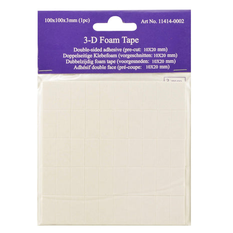 Vaessen Creative • 3D Foam tape 3mm (10x20mm) 50stuks - afbeelding 1