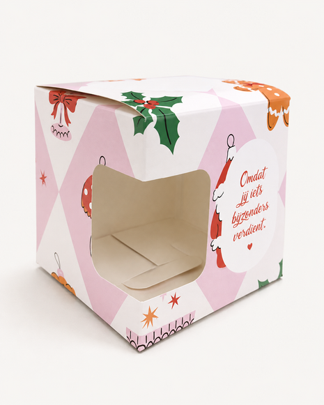 Santa Christmas Mokkendoosje – Roze Kerst Cadeaudoosje voor Mok