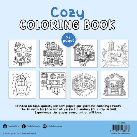 Studio Light • Essentials Coloring Book Cozy Flowers Shop 200x200x7mm 48 Sheets