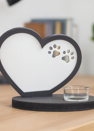 sublimatie theelichthouder hart mdf met pootjes blanco product