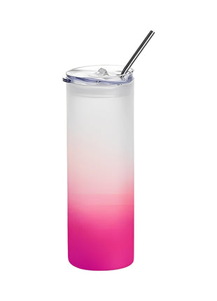 Frosted Sublimatie Tumbler 750 ml Roze met Rietje | Gepersonaliseerde Drinkbeker
