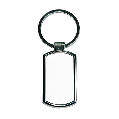 Blanco Metalen Sleutelhanger 3x7,5 cm – Rechthoekig Formaat voor Sublimatie Bedrukking