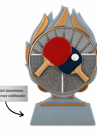 Tafeltennis Beker Goud – Sporttrofee Pingpong  (Geschikt voor sublimatie)