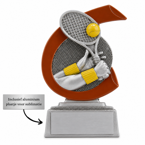 Tennis Beker met Racket en Bal – Sporttrofee Tennis  (Geschikt voor sublimatie)