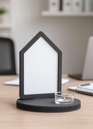 theelichthouder met mdf sublimatie huisje decoratie blanco