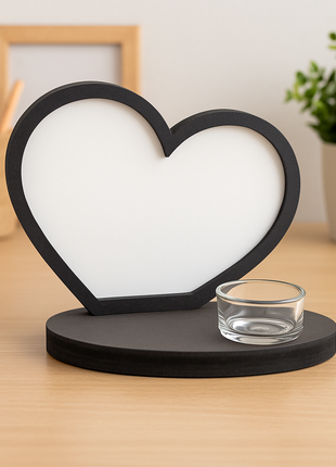 theelichthouder sublimatie hart mdf gepersonaliseerd cadeau