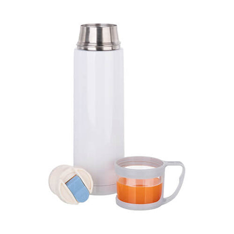 Thermos 500 ml met schroefdop - sublimatiebeker - wit