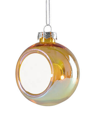 Transparante Plastic Kerstbal Ø 8 cm voor Sublimatie – Goud