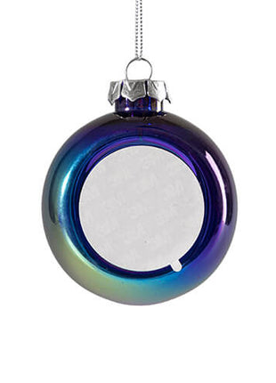 Transparante Plastic Kerstbal Ø 8 cm voor Sublimatie – Blauw