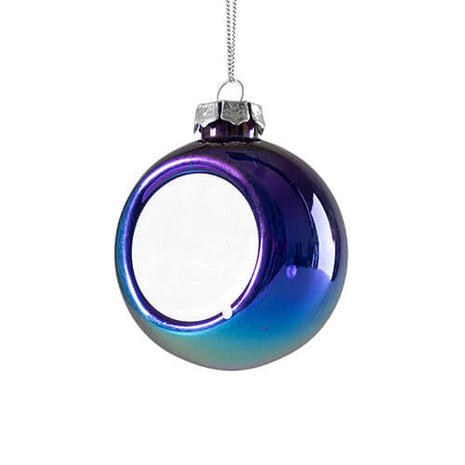 Transparante Plastic Kerstbal Ø 8 cm voor Sublimatie – Blauw