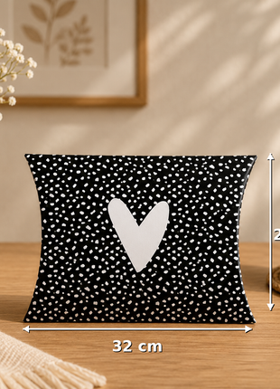 Gondeldoos XL 101 Dots met Wit Hartje – Zwart/Wit – Per Stuk