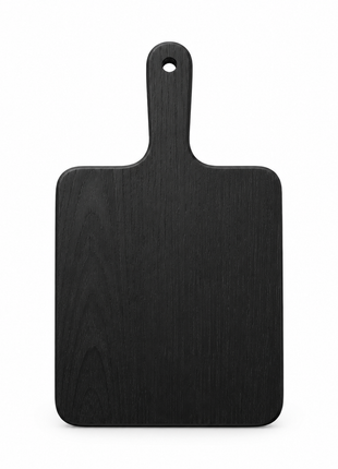 Zwarte houten kaasplank met vierkante keramische tegel 15 x 15 cm